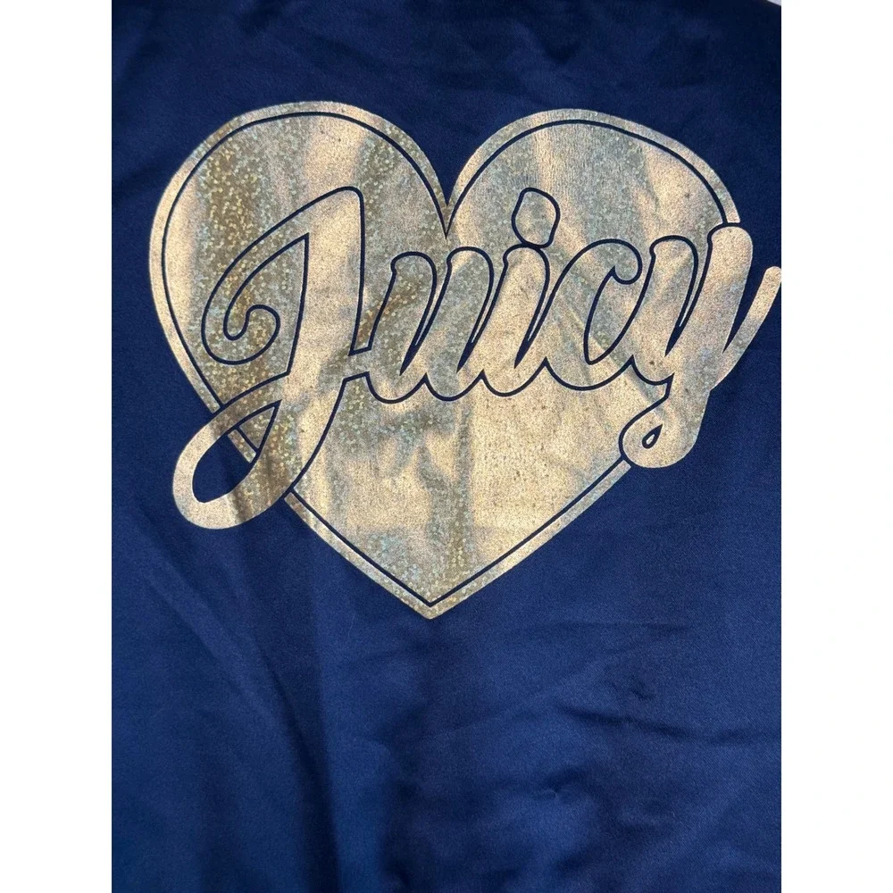 Juicy Couture Kids Navy Blue Puffer Vest Peplum Gold Heart Logo Buckle Belt (5)